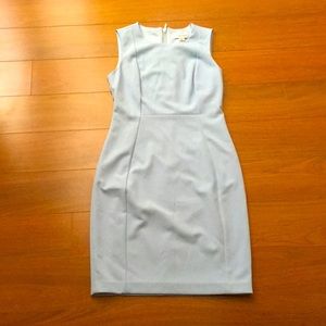 Calvin Klein scuba sheath dress, never worn. Size 8p light blue